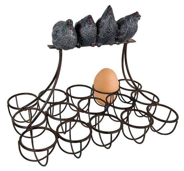 Eierhalter Gusseisen Braun Hühner Eierständer Vintage-Stil Eierkorb Antik-Stil