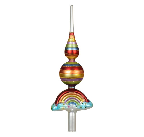 Christbaumspitze Regenbogen Wolken Bunt Echt Glas Weihnachtsbaumspitze
