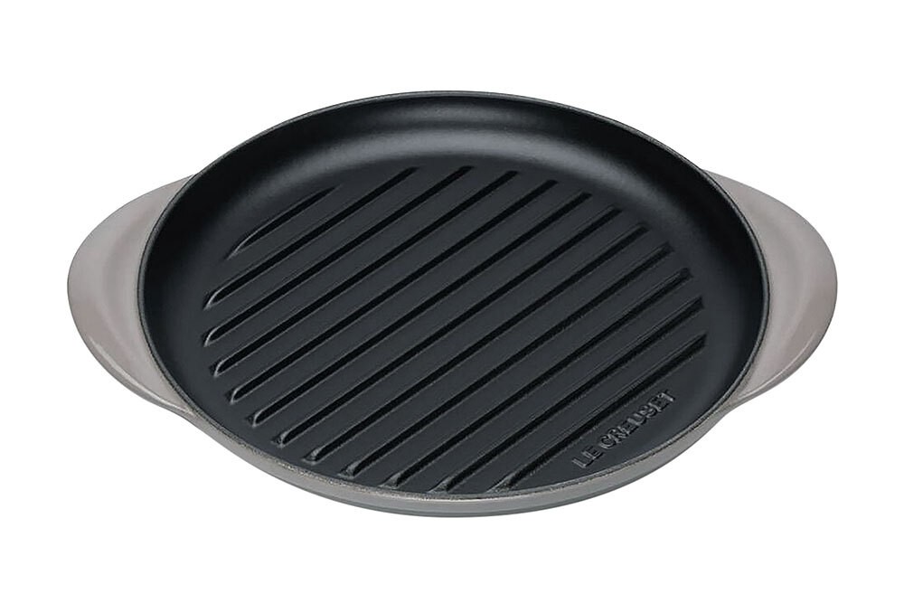 Le Creuset Grillplatte Rund Gusseisen Flint Grau 25cm