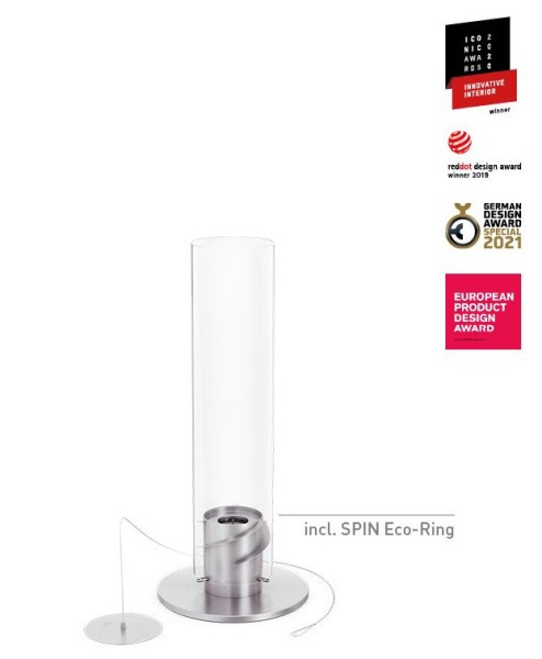 höfats SPIN 900 Tischfeuer Silber Bioethanol Tischkamin