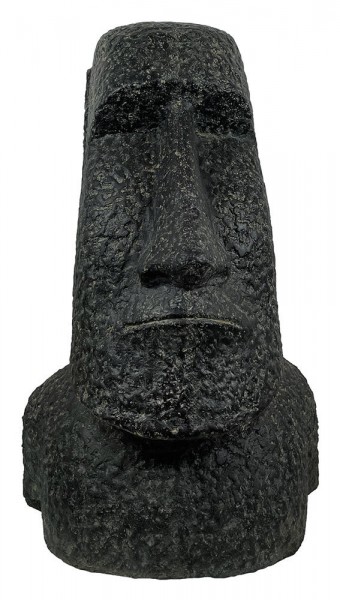 Moai Kopf Osterinsel Figur Skulptur Steinguss Statue Kunststein Schwarz 64cm