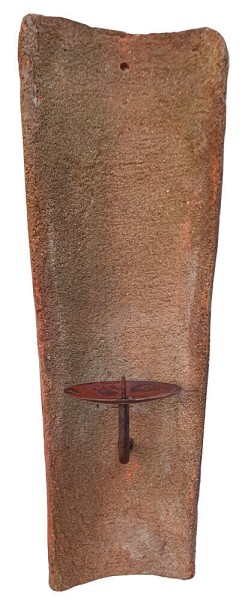 Echt Antiker Dachziegel mit Kerzenhalter Klein Mediterran Wandkerzenhalter