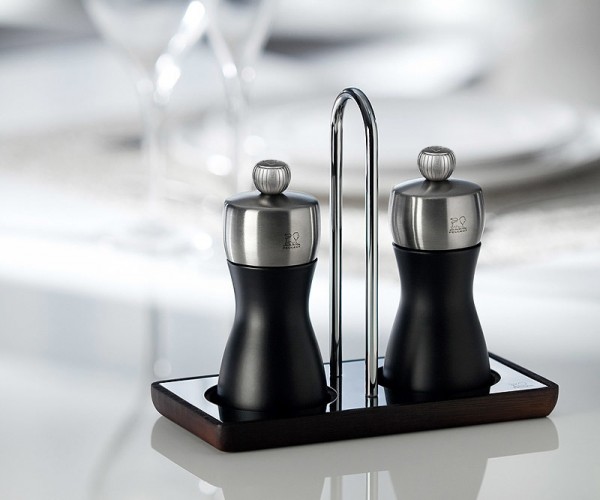 Peugeot Fidji Set Pfeffermühle & Salzmühle Holz Schwarz 12cm
