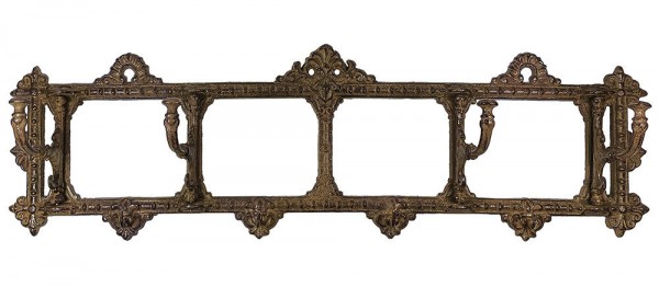 Wandgarderobe Nostalgie 4 bewegliche Haken Gusseisen Braun Antik-Stil Vintage