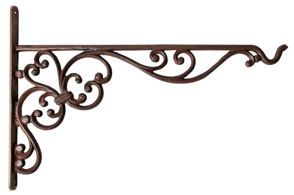 Wandhaken für Blumenampel Wandhalterung Gusseisen Antik-Braun