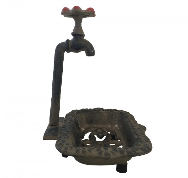 Nostalgie Seifenschale Alter Wasserhahn Seifenhalter Gusseisen Vintage-Stil