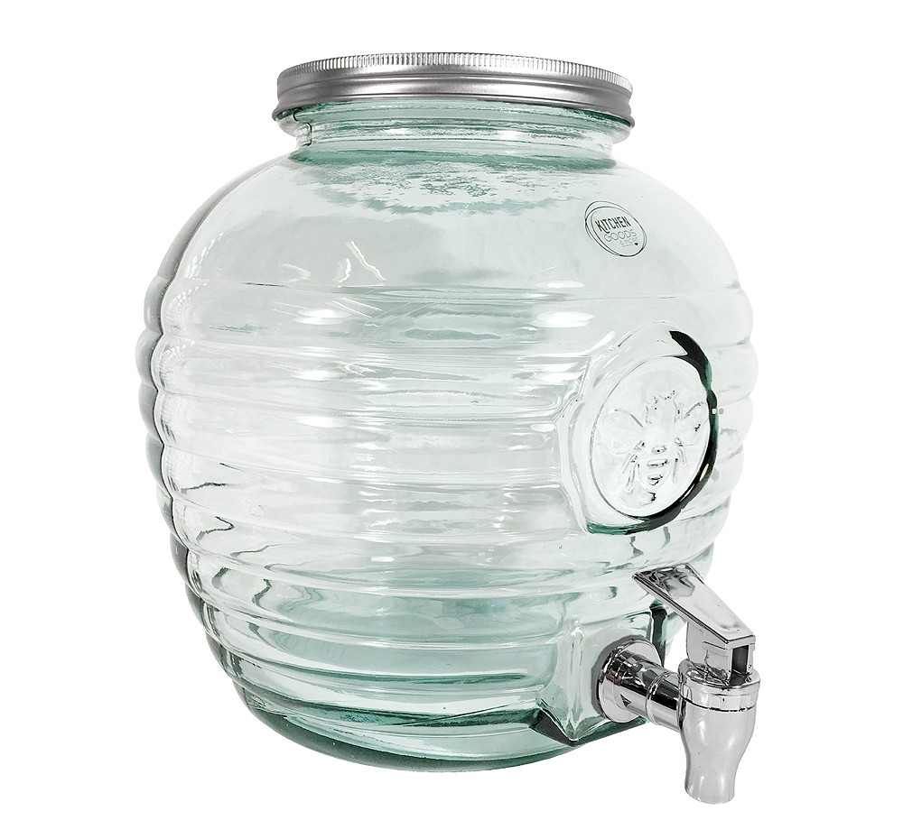 Getränkespender Groß Glas mit Zapfhahn 8 Liter Wasserspender Saftspender XL