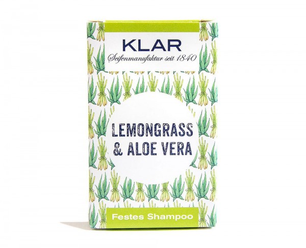KLAR Festes Shampoo Lemongrass & Aloe Vera - fettiges Haar - 100g