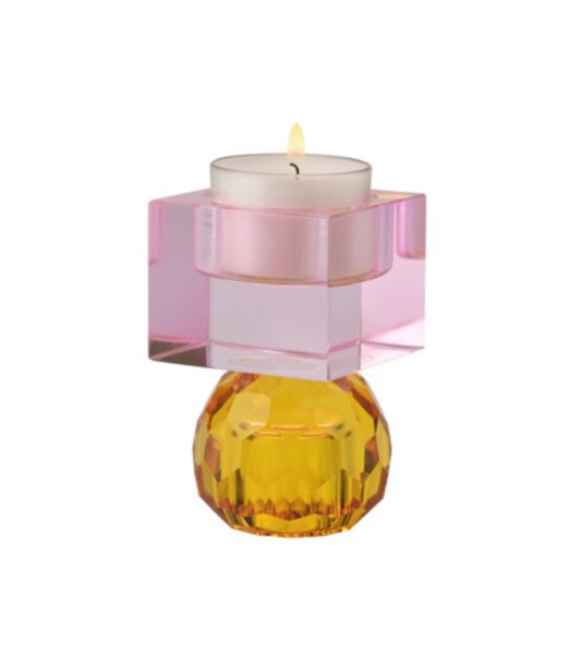 Giftcompany Kerzenhalter Teelichthalter Kristallglas Hellrosa Orange