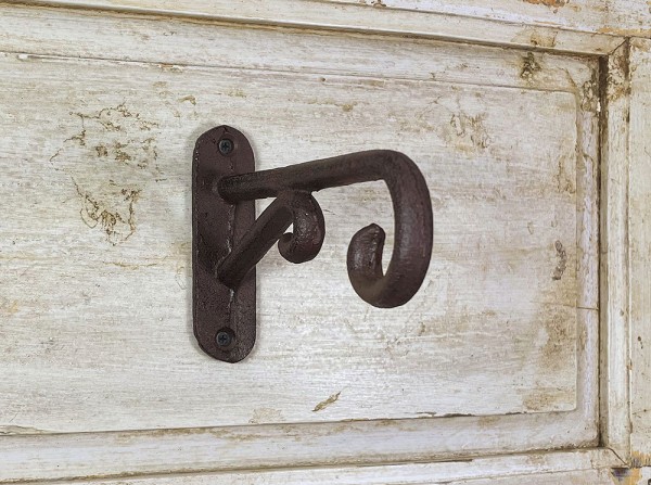 Wandhaken für Blumenampel Wandhalter Blumentopf Gusseisen Braun Vintage 12cm