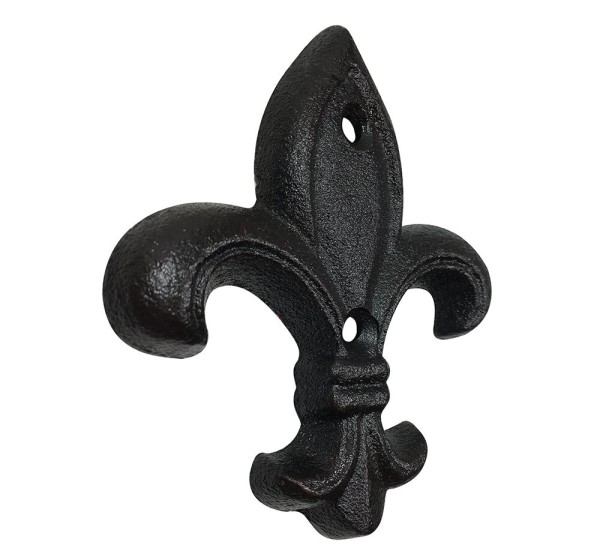 Lilie Deko Gusseisen Französische Fleur-de-Lys für Wand Antik-Stil Schwarz