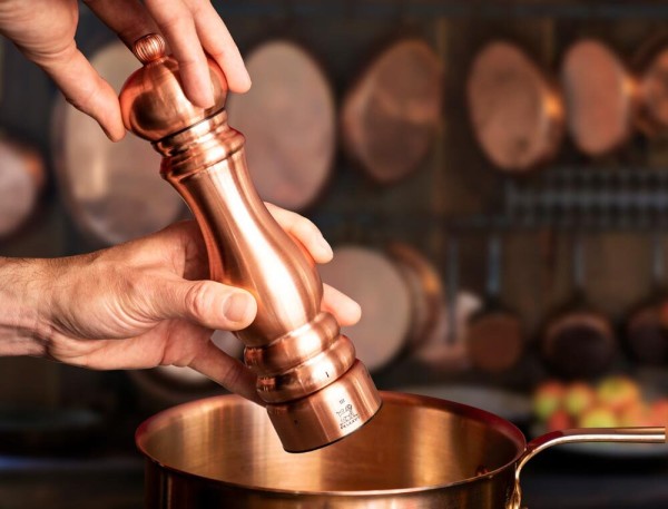 Peugeot Paris Chef Kupfer Salzmühle Edelstahl verkupfert U-Select 22cm