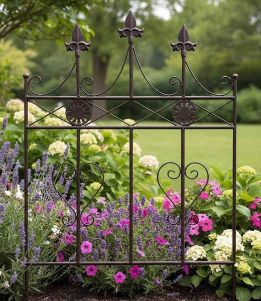 Beetzaun Metall Zum Stecken Beeteinfassung Beetumrandung Antik-Stil 51x70cm