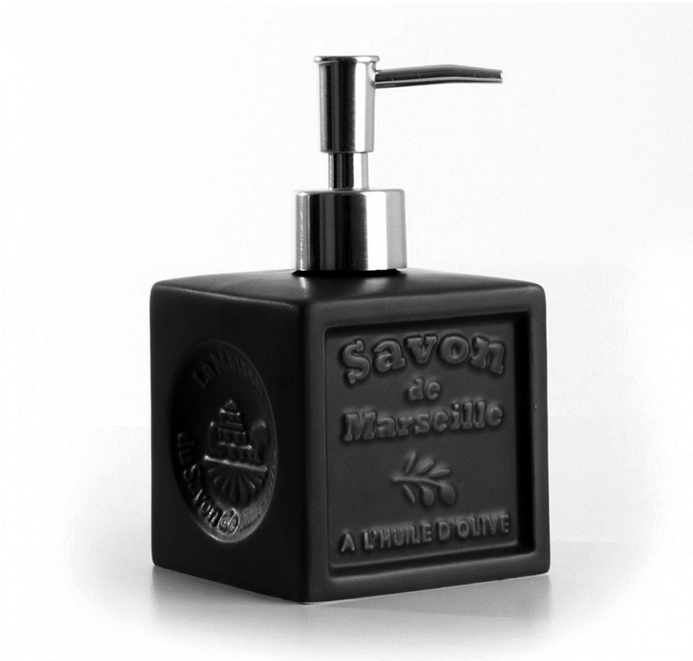 Seifenspender Savon de Marseille Keramik Schwarz Matt Seifenspender Savon de Marseille Keramik Schwarz Matt