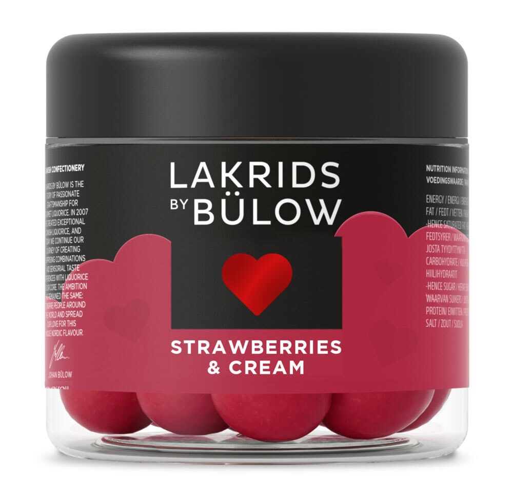 Lakrids by Bülow – Strawberries & Cream- Love – Schokoladen-Lakritz 125 g