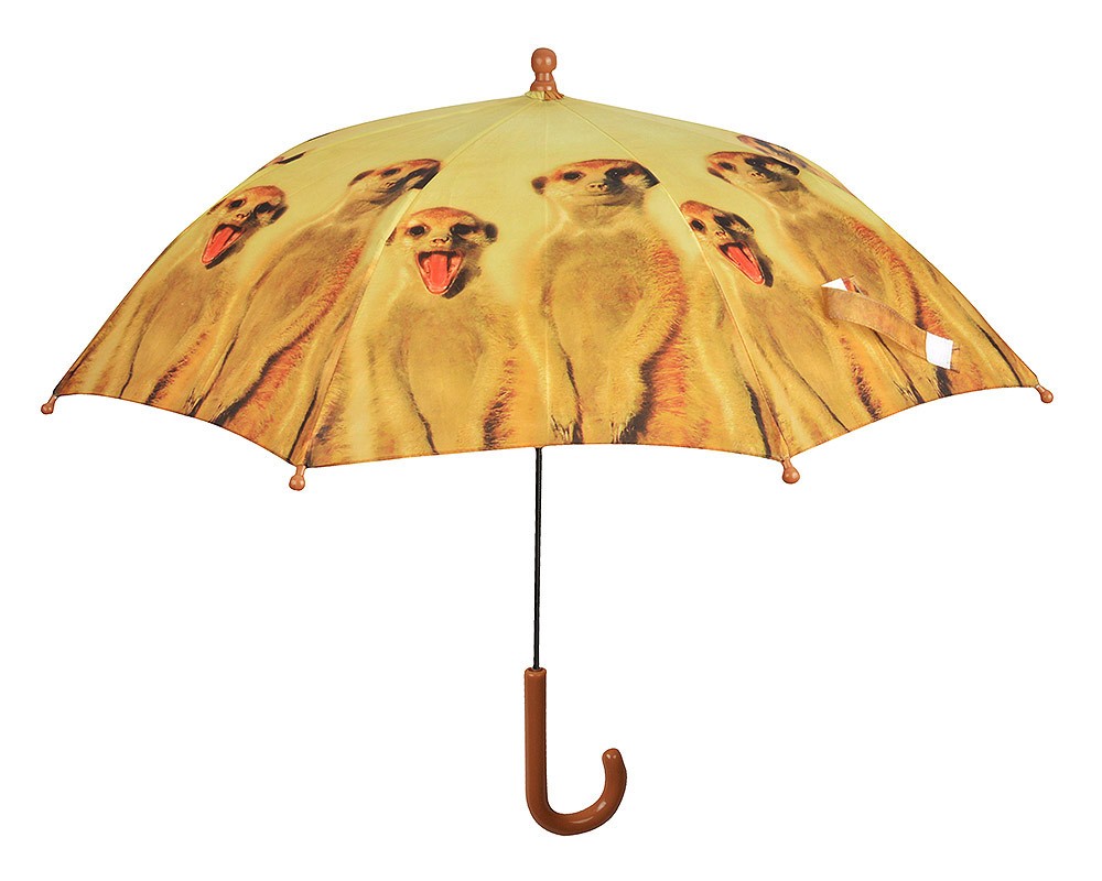 Kinder Regenschirm Erdmännchen Tiermotiv Safari Kinderschirm