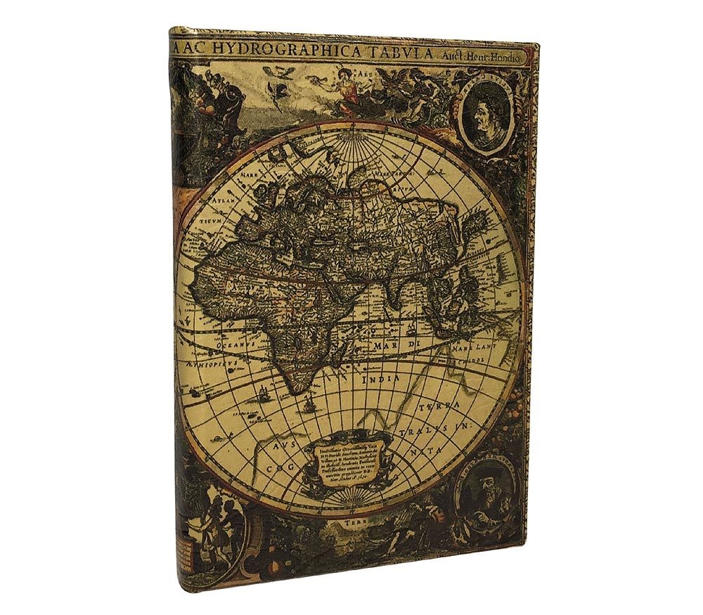 Notizbuch Weltkarte Atlas Antik-Stil Tagebuch Notizheft Vintage Blanko 15x10cm