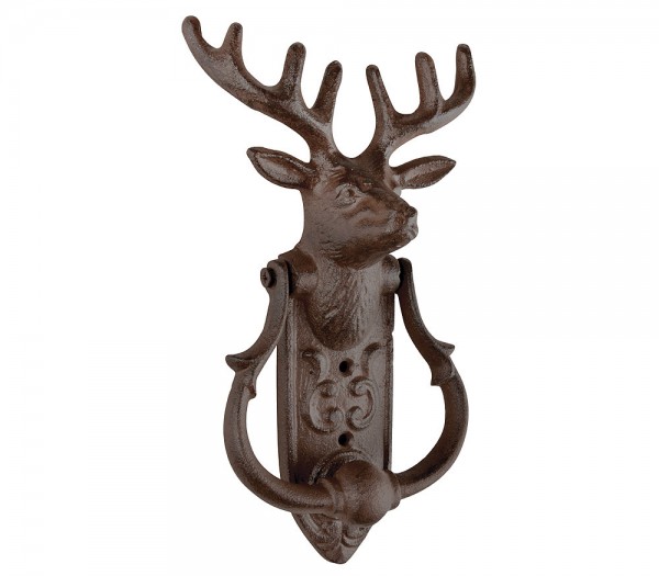 Türklopfer Hirsch Gusseisen Antik-Braun Rentier Nostalgie Landhausstil 24cm