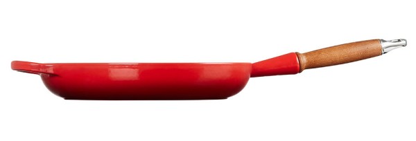 Le Creuset Bratpfanne mit Holzgriff Signature Gusseisen Kirschrot
