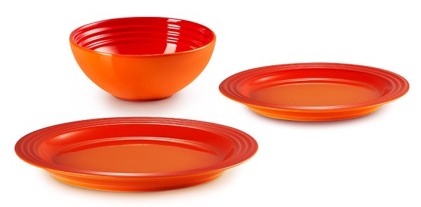 Le Creuset 12-teiliges Geschirrset Steinzeug Ofenrot