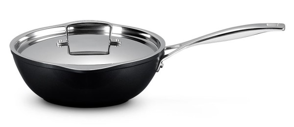 Le Creuset Aluminium Sautépfanne Antihaft mit 2 Ausgießern + Deckel 24cm