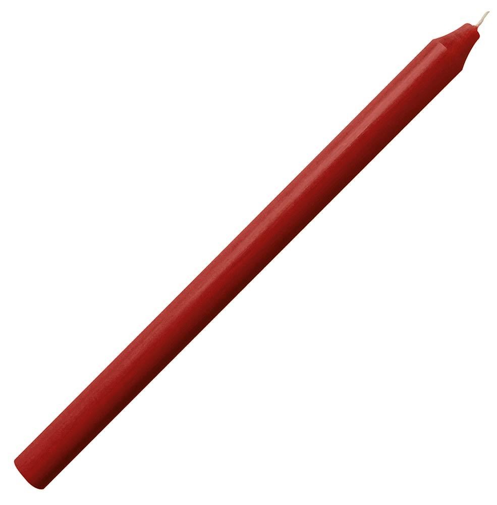 Stabkerze Antik Rot Durchgefärbt 30 cm Lang Premium