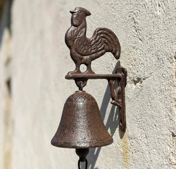 Türglocke Hahn Glocke Landhausstil Gusseisen Rustikal Antik-Stil Braun