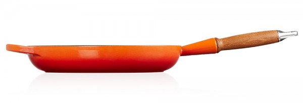 Le Creuset Bratpfanne mit Holzgriff Signature Gusseisen Ofenrot
