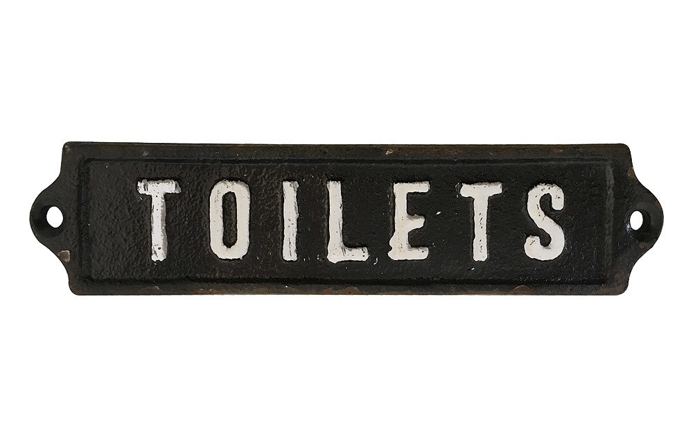 Türschild TOILETS Toilettenschild Vintage Antik-Stil Gusseisen Schwarz Weiß