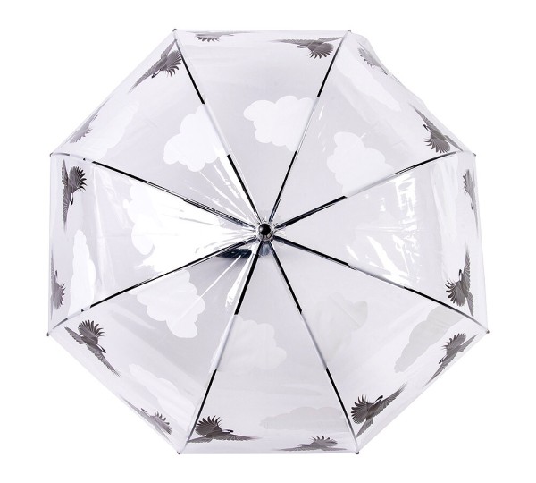 Regenschirm Vögel beidseitig Transparent Stockschirm Durchsichtig
