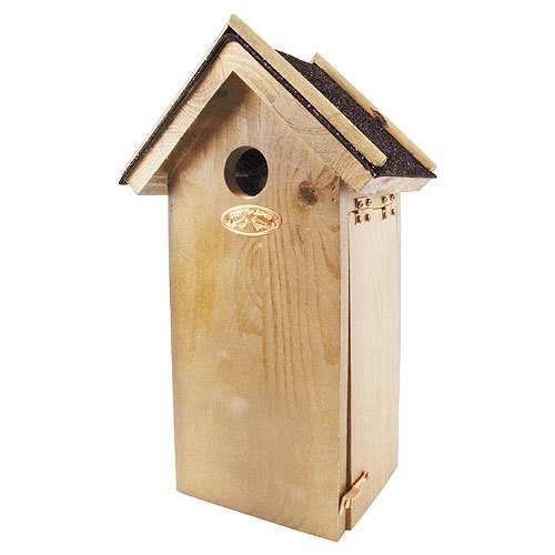 Vogelhaus für Kohlmeisen Nistkasten Holz mit Bitumendach 31cm