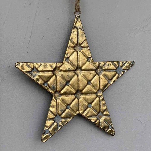 Weihnachtsstern Metall gold Vintage-Stil Stern Hängedeko Weihnachtsdeko 28cm