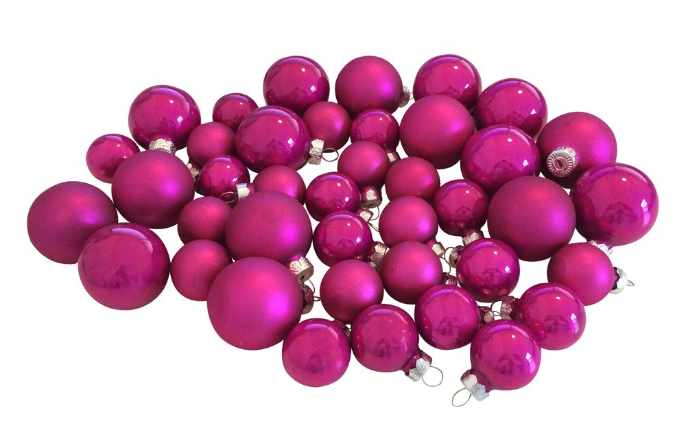 Kleine Christbaumkugeln Weihnachtskugel-Mix Echt Glas Pink 40 Stück Kleine Christbaumkugeln Weihnachtskugel-Mix Echt Glas Pink 40 Stück