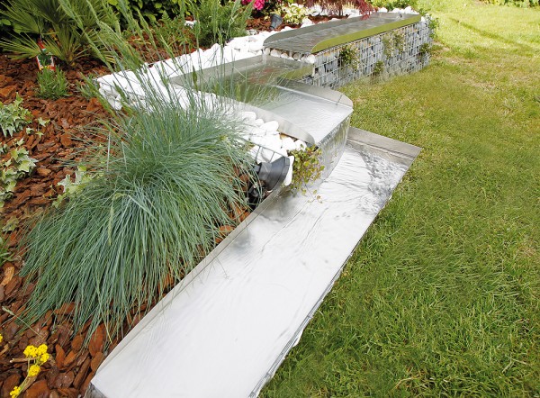 Ubbink Edelstahl-Bachlauf WOLGA Element 90° Ecke Links