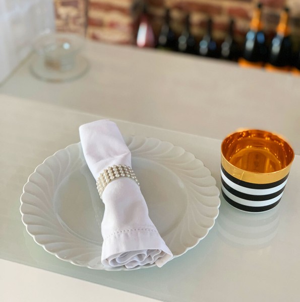 Serviettenringe Weiß Schmuck 4 Stück Serviettenhalter Strass Tischdeko Hochzeit