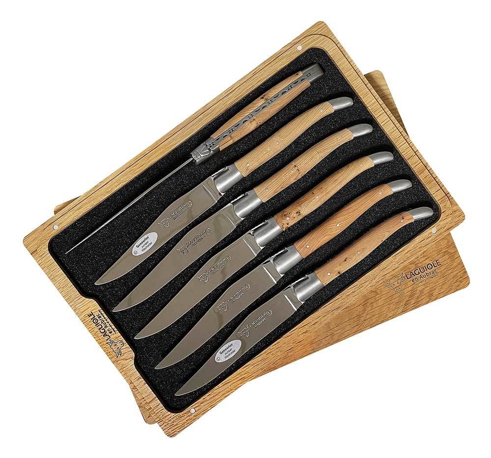 Laguiole en Aubrac Steakmesser Set 6teilig Wacholder (Genévrier) 23 cm