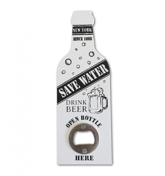 Flaschenöffner SAVE WATER – DRINK BEER New York Vintage Wandflaschenöffner