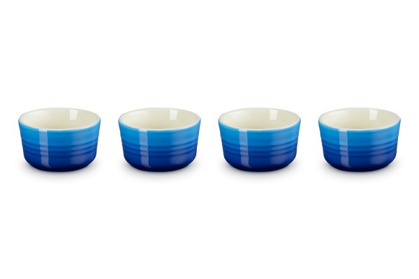 Le Creuset Förmchen 4er-Set Steinzeug Azure Blau 100ml