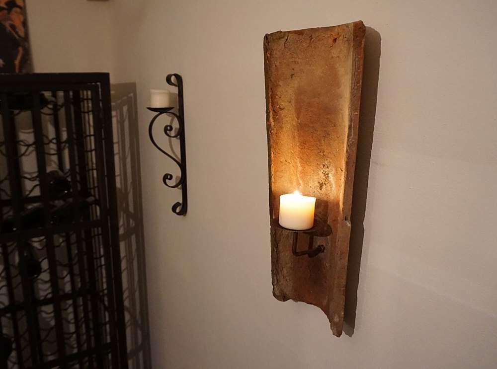 zeitzone Echt Antiker Dachziegel mit Kerzenhalter Landhausstil Wandkerzenhalter kaufen