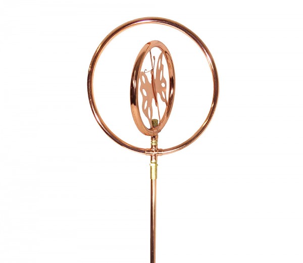 Rasensprenger Schmetterling Rotierend Kupfer mit Erdspieß Kreisregner