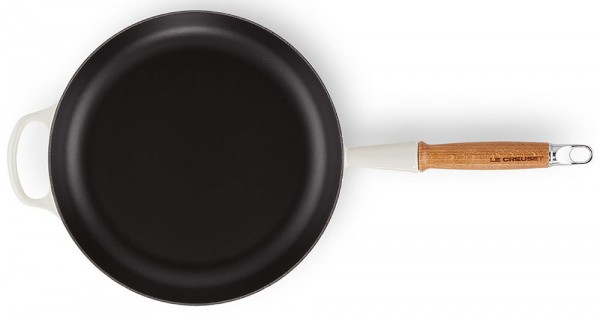 Le Creuset Bratpfanne mit Holzgriff Signature Gusseisen Meringue 28cm