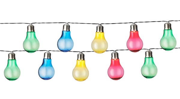 Solar Lichterkette mit 10 bunten LED Glühbirnen Garten Partyleuchten 4,5 Meter