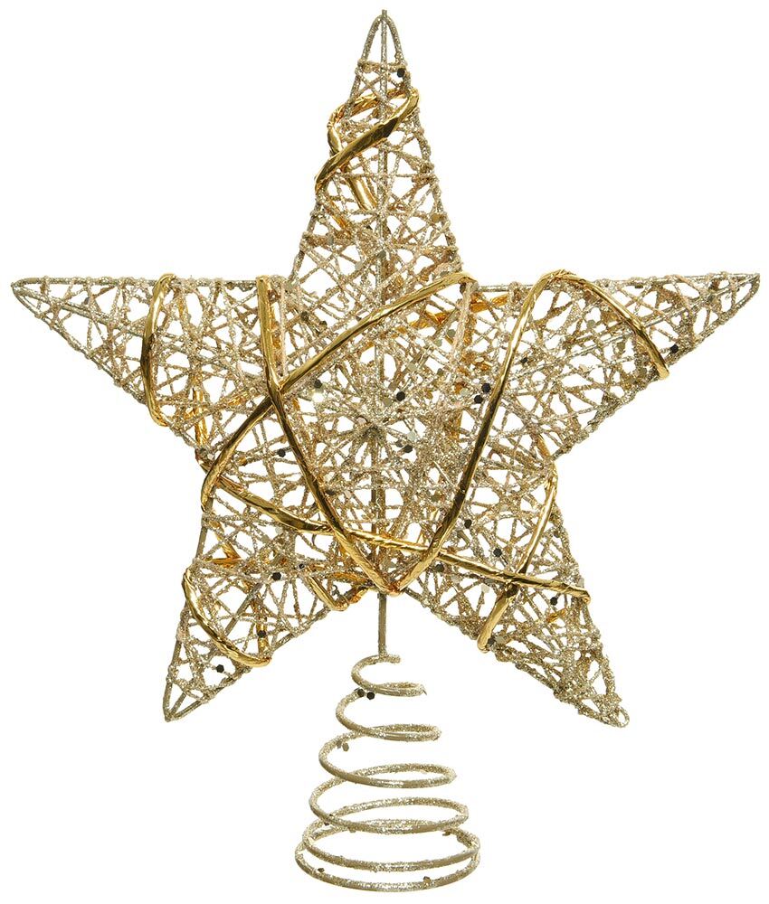 Christbaumspitze Stern Gold Glitzer Weihnachtsbaumspitze Tannenbaumspitze 22cm kaufen