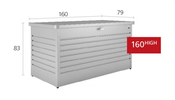 Biohort Freizeitbox 160 High Aufbewahrungsbox 160x79x83cm Silber-Metallic