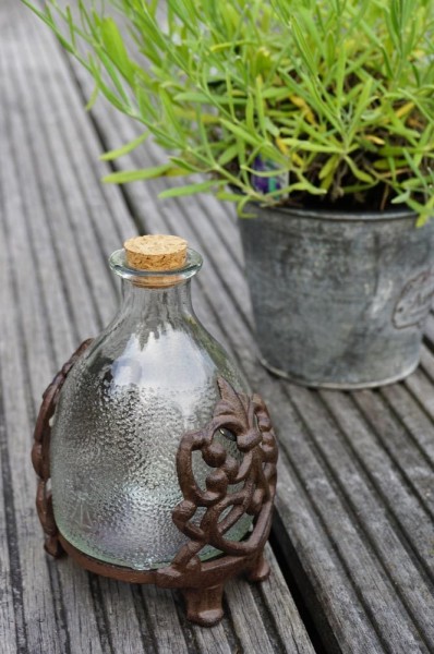 Wespenfalle zum Hinstellen Landhaus Insektenfalle Glas Gusseisen Halter