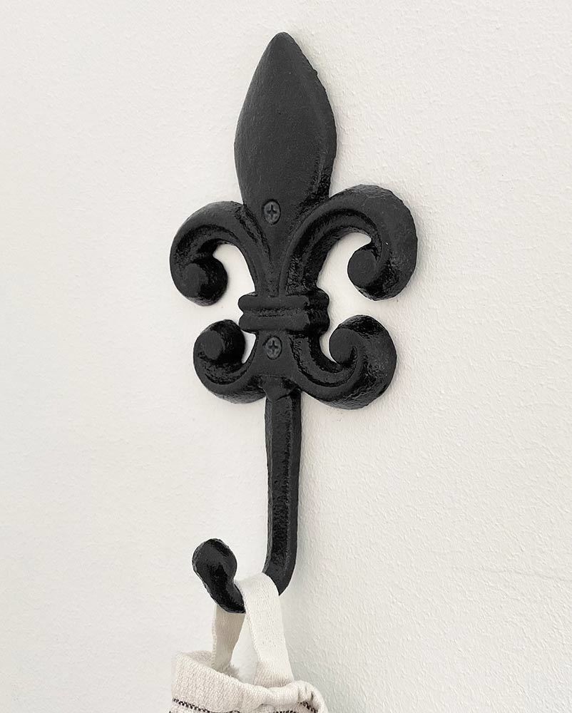Garderobenhaken Lilie Gusseisen Schwarz Wandhaken Kleiderhaken Antik-Stil Garderobenhaken Lilie Gusseisen Schwarz Wandhaken Kleiderhaken Antik-Stil