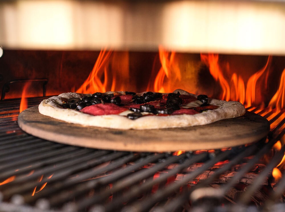 Image of Pizzastein Groß Rund 33 cm BBQ für Grill und Backofen bis 600 Grad C