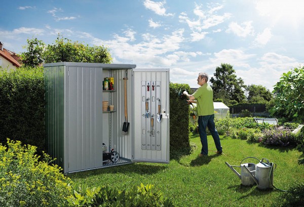 Biohort Geräteschrank 150 Aufbewahrungsschrank 155x83x182,5cm Quarzgrau-Metallic