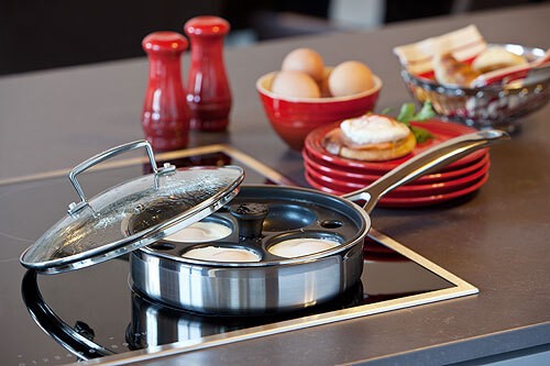 Le Creuset Sautépfanne mit Pochiereinsatz 3-Ply Edelstahl Antihaft 20cm