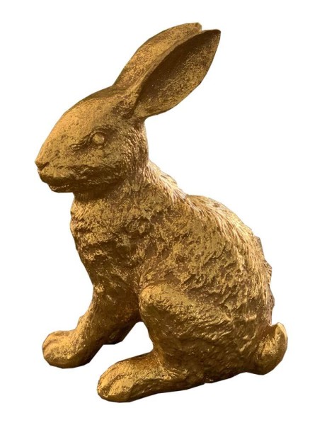 Hase Figur Deko Gold Tischdeko Ostern Osterhase 21,5 cm